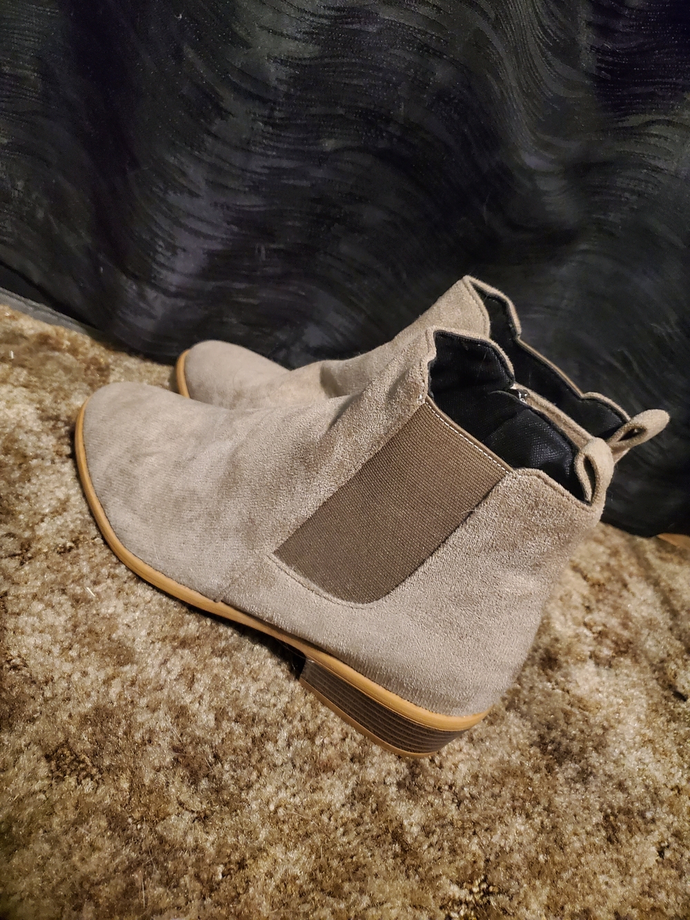 SHEIN Taupe Suede Chelsea Ankle Boots